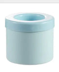 Light blue Portable 2-in-1 Ice Bucket and Cube Maker with a white rim on a white background