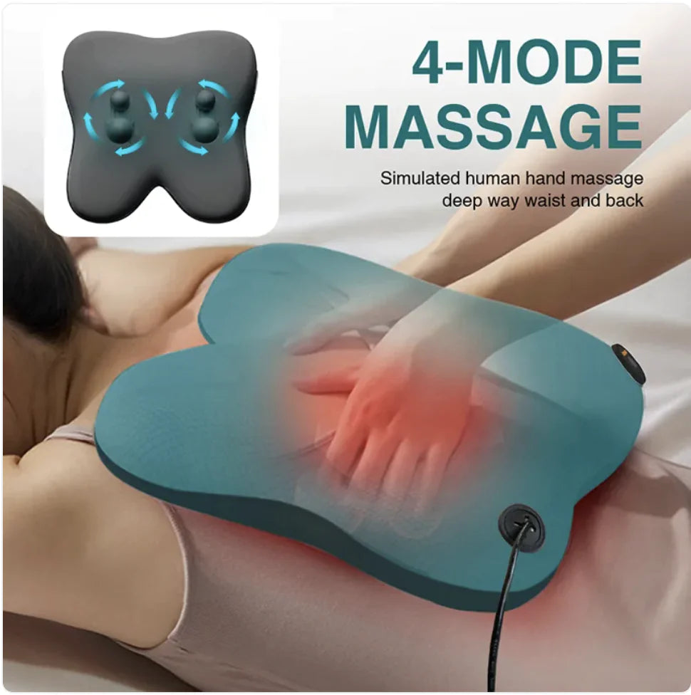 Massage device with 4-mode massage function on a person receiving a massage.