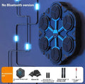 Black and blue LED light-up Basic Boxing Target Machine with accessories list on a blue background