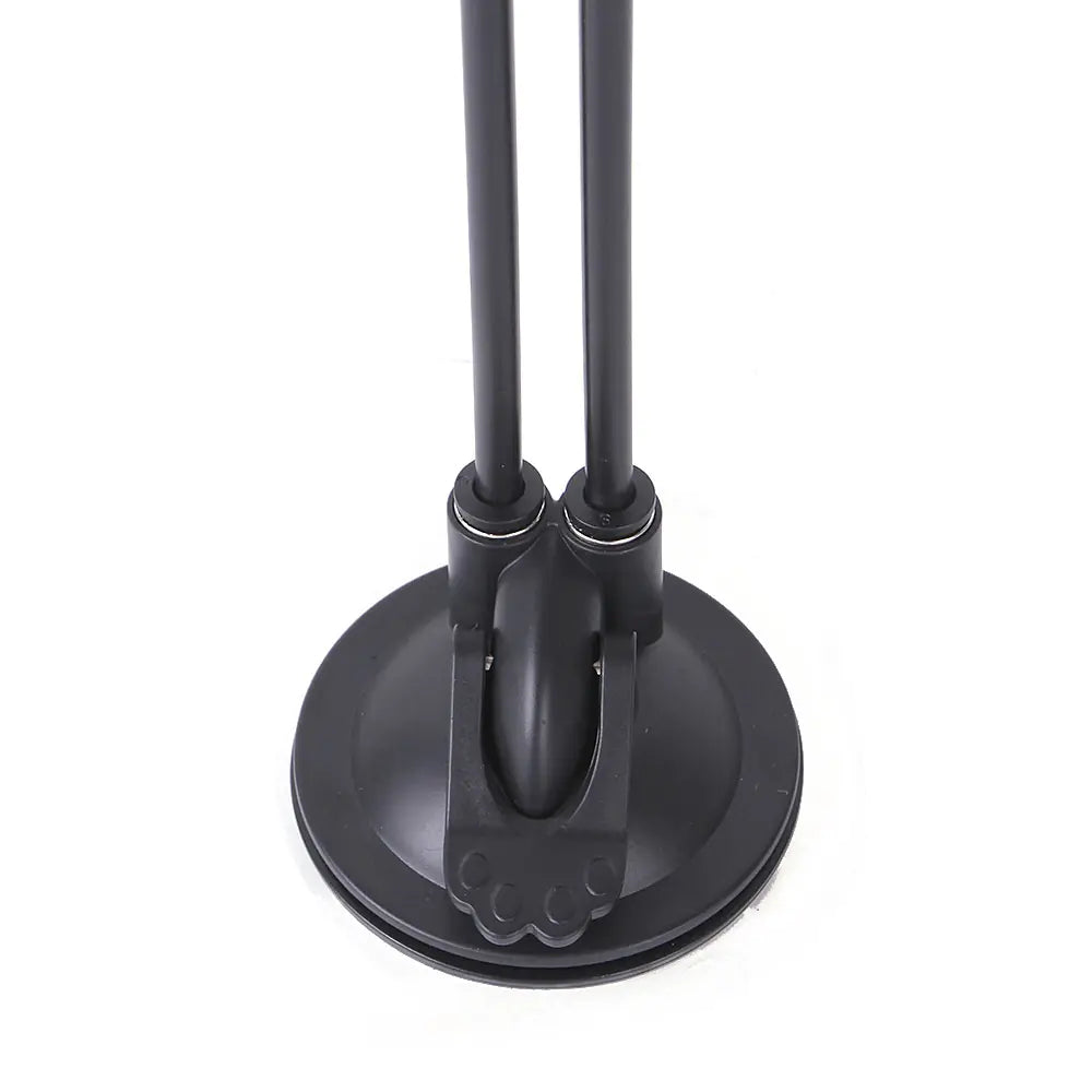 Black double-sided stand on a white background