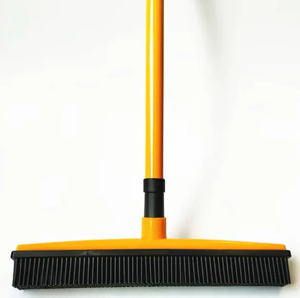 Yellow and black Pet Hair Removal Broom Mop on a white background
