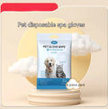 Pet disposable spa gloves packaging with a yellow background