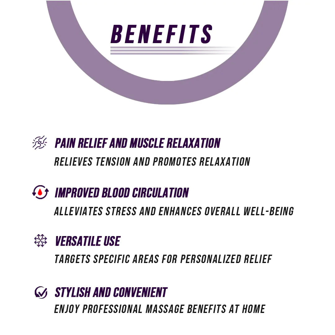 List of benefits on a white background with purple accents